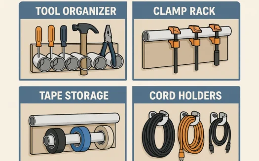 PVC Workshop Storage Hacks infographic