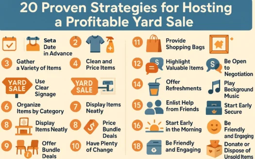 Profitable Yard Sale Tips infographic