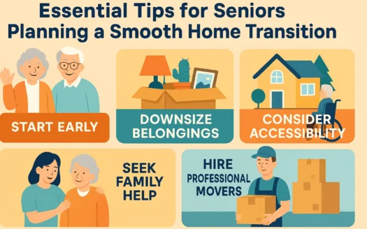 Senior Home Transition Tips infographic