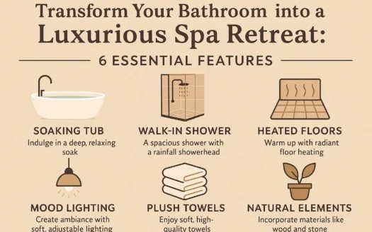 Luxury Spa Bathroom Essentials infographic