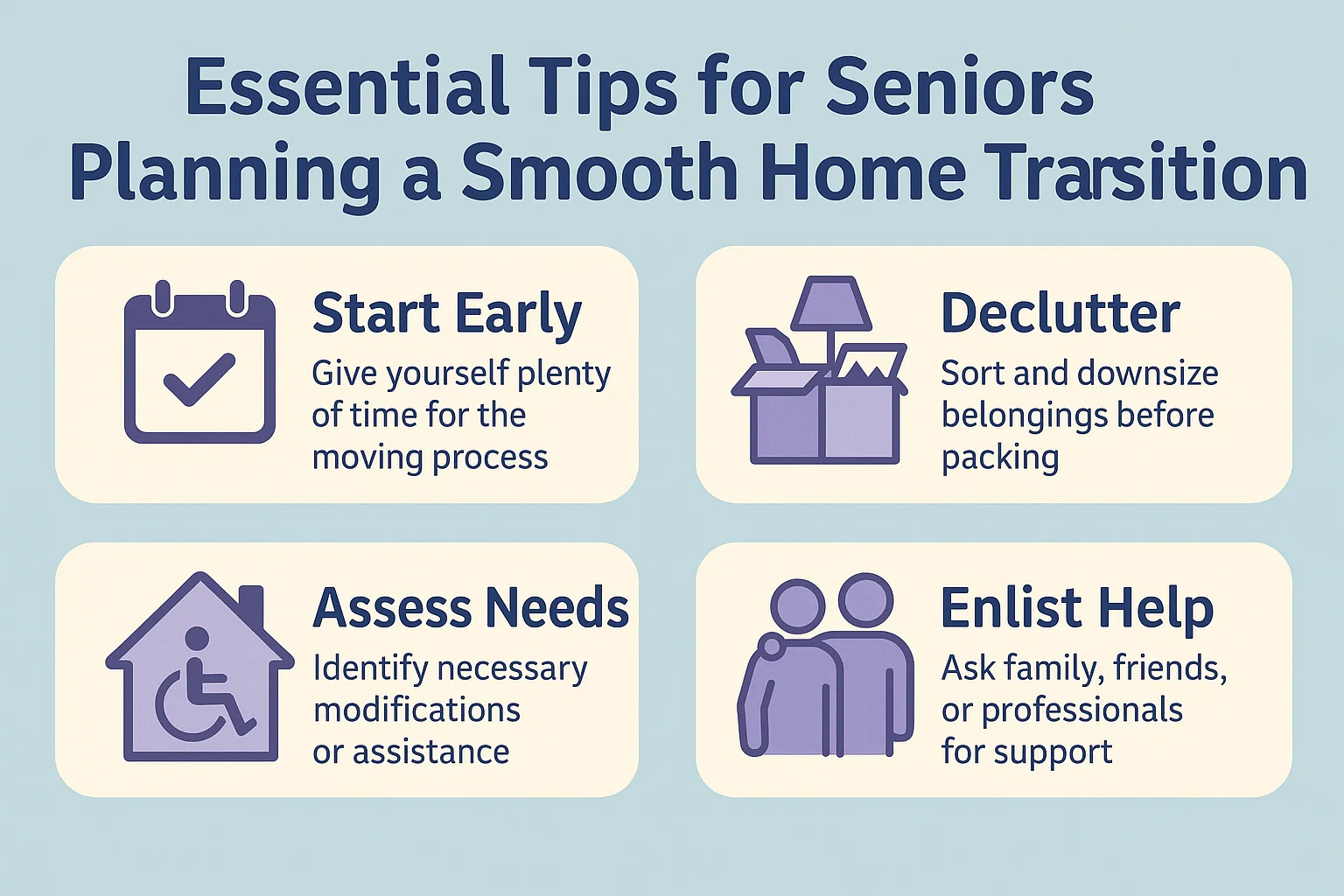 Senior Home Transition Tips infographic
