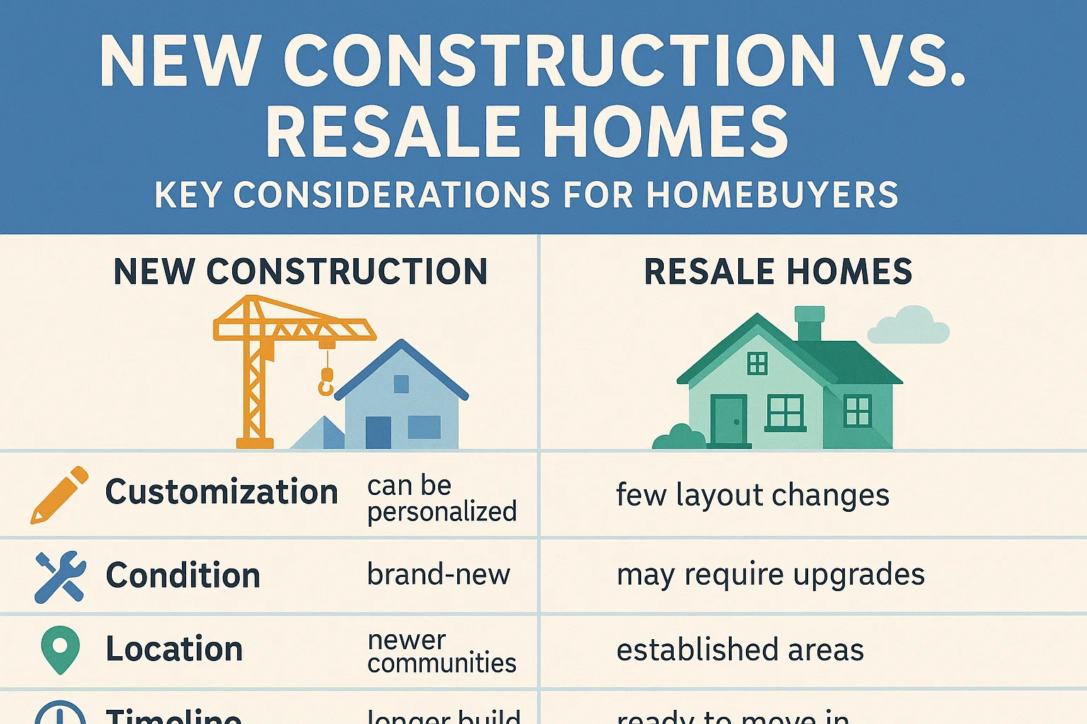 Homebuying: New vs. Resale infographic