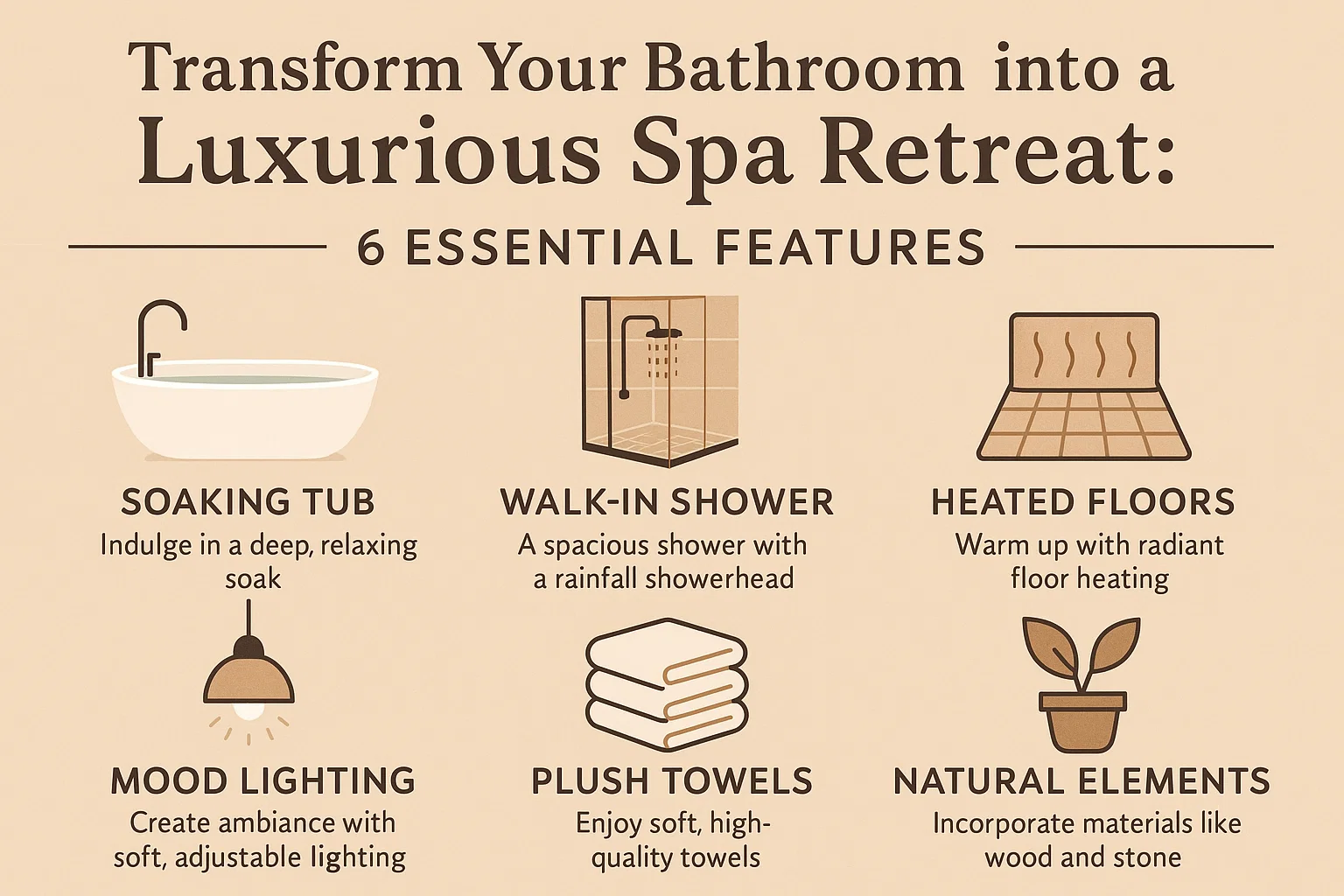Luxury Spa Bathroom Essentials infographic