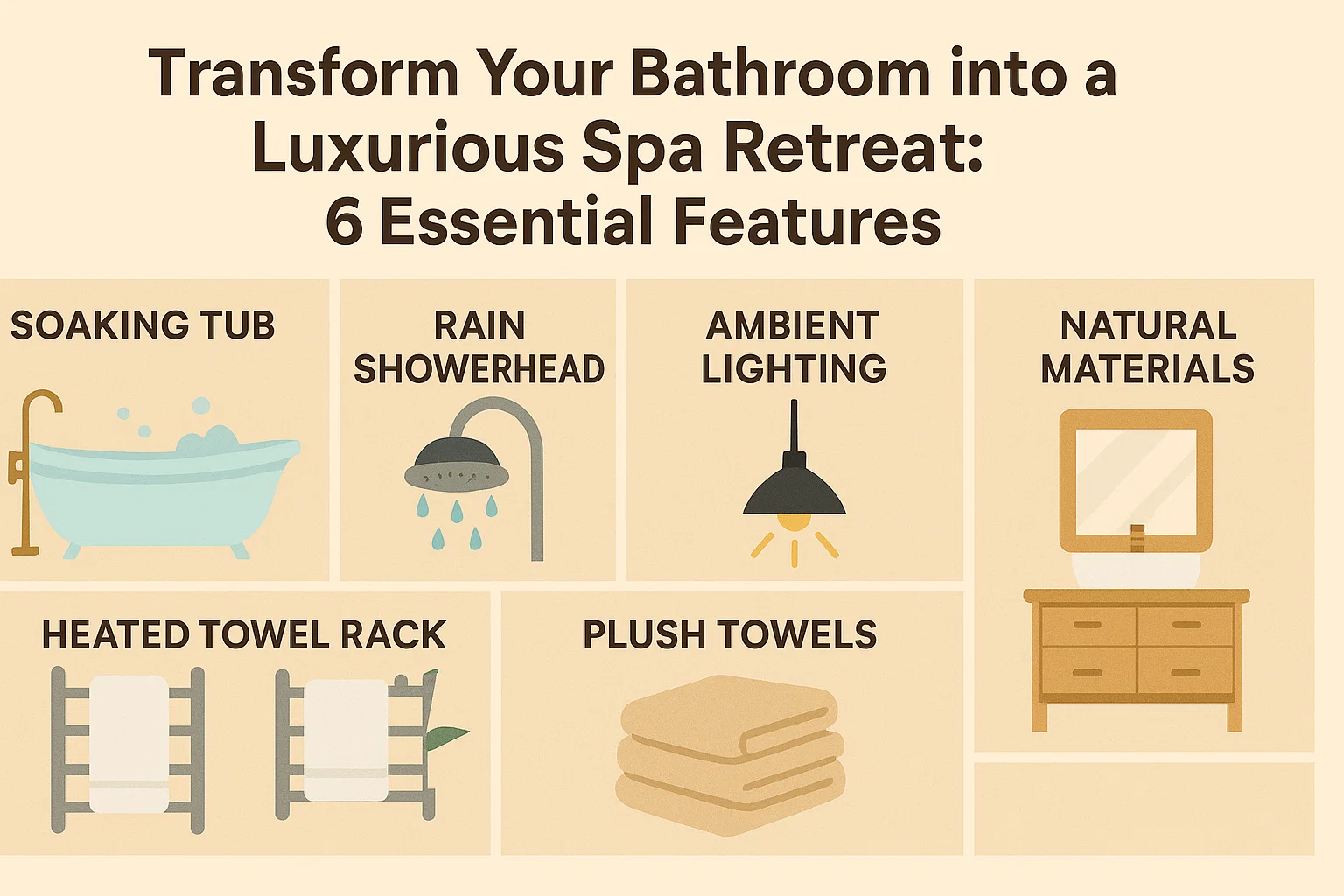 Luxury Spa Bathroom Essentials infographic