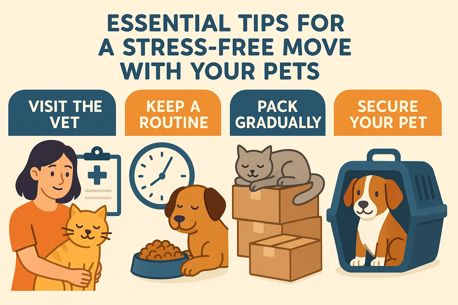 Stress-Free Pet Moving infographic