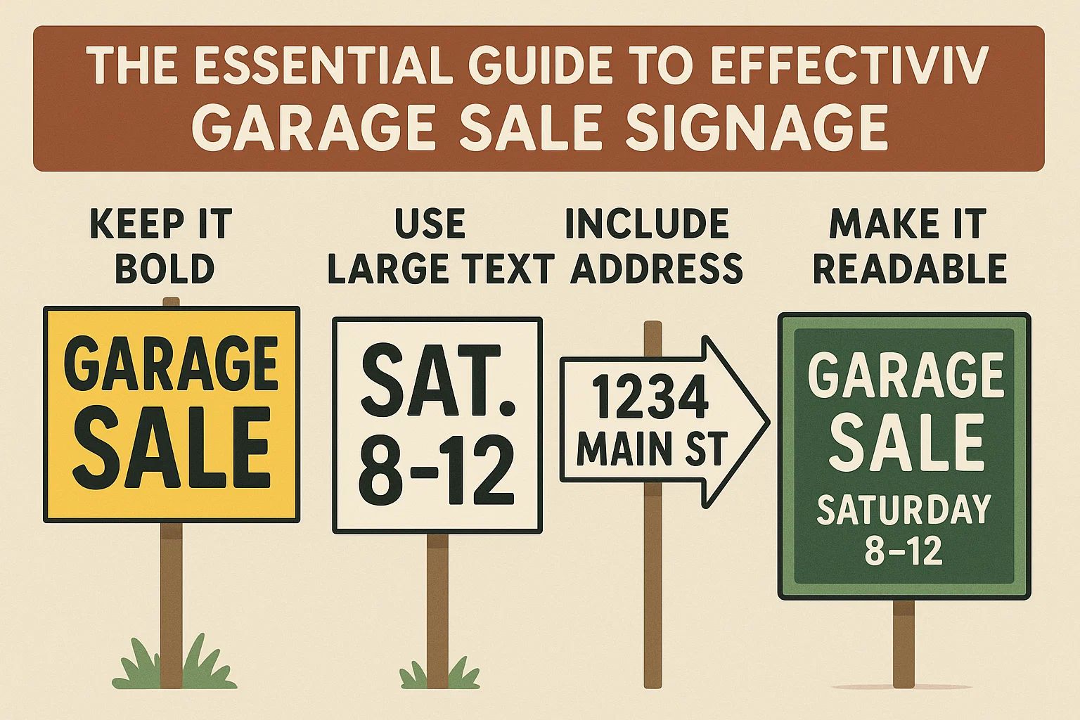 Garage Sale Signage Guide infographic