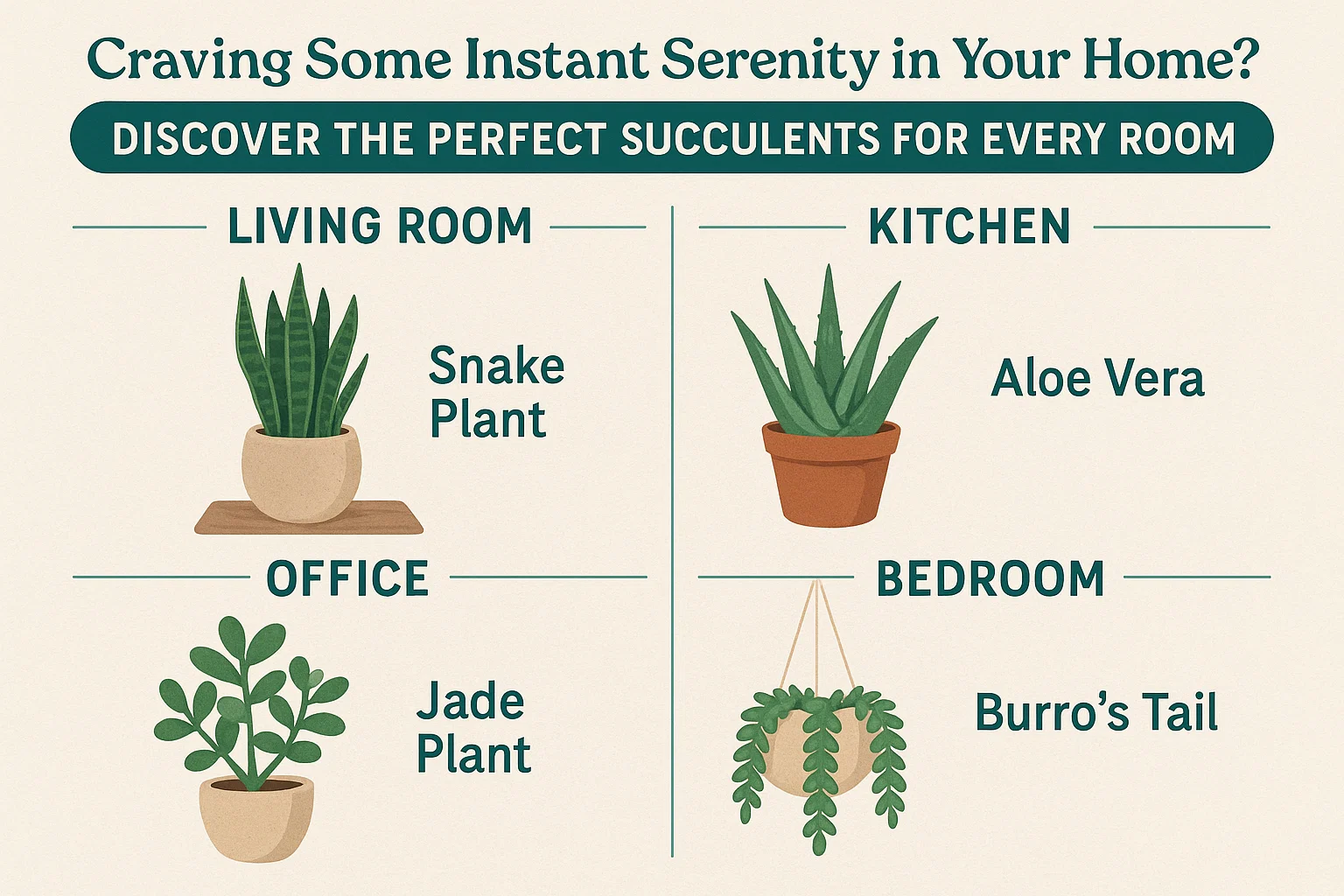Succulents for Serenity infographic