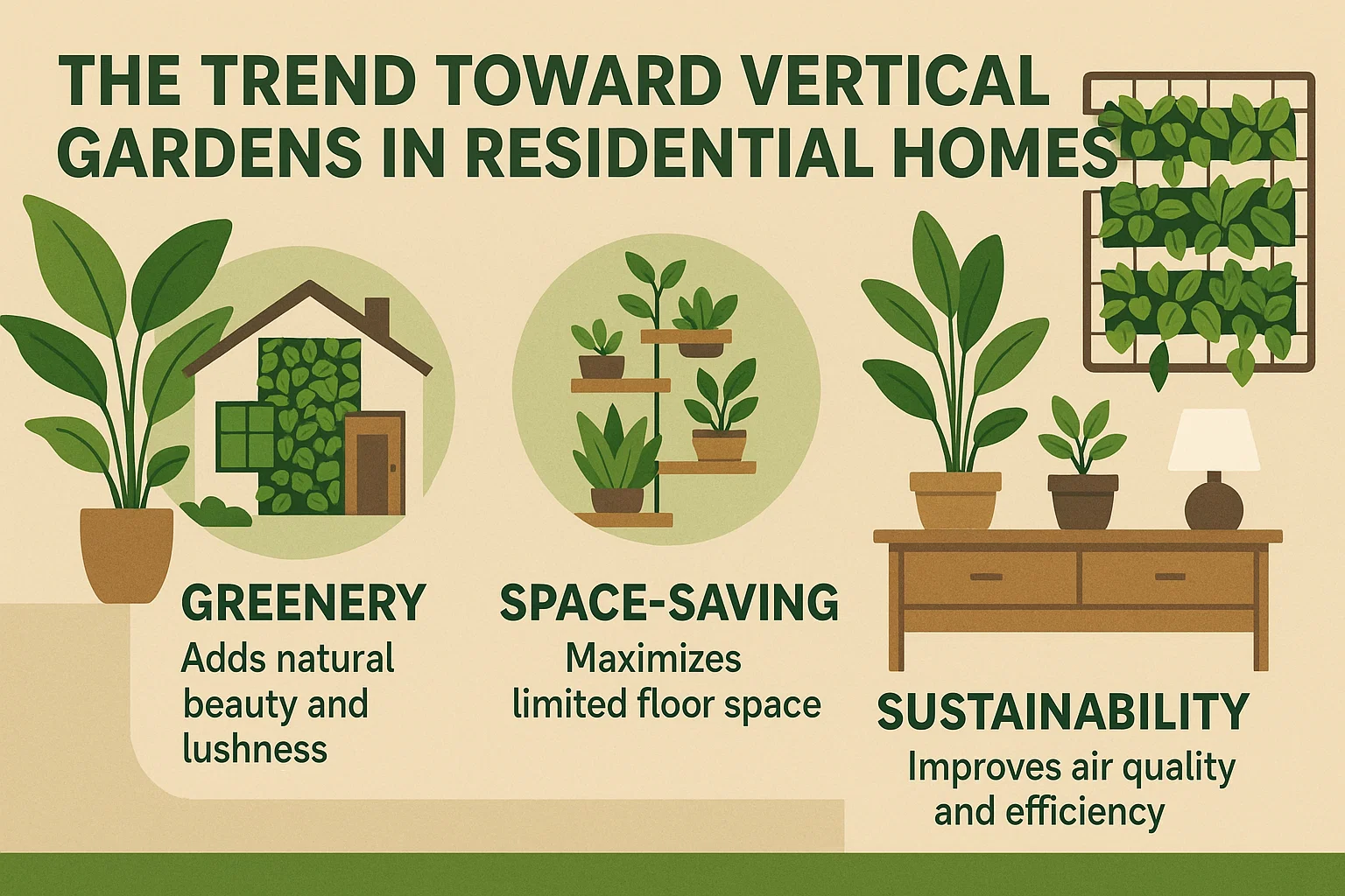 Vertical Gardens in Homes infographic