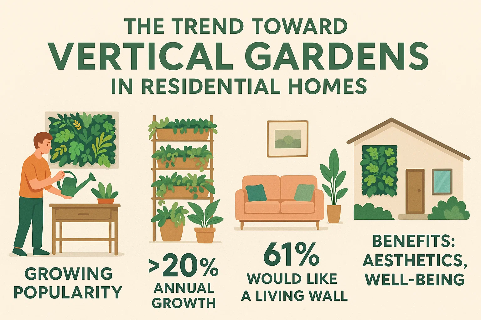 Vertical Gardens in Homes infographic