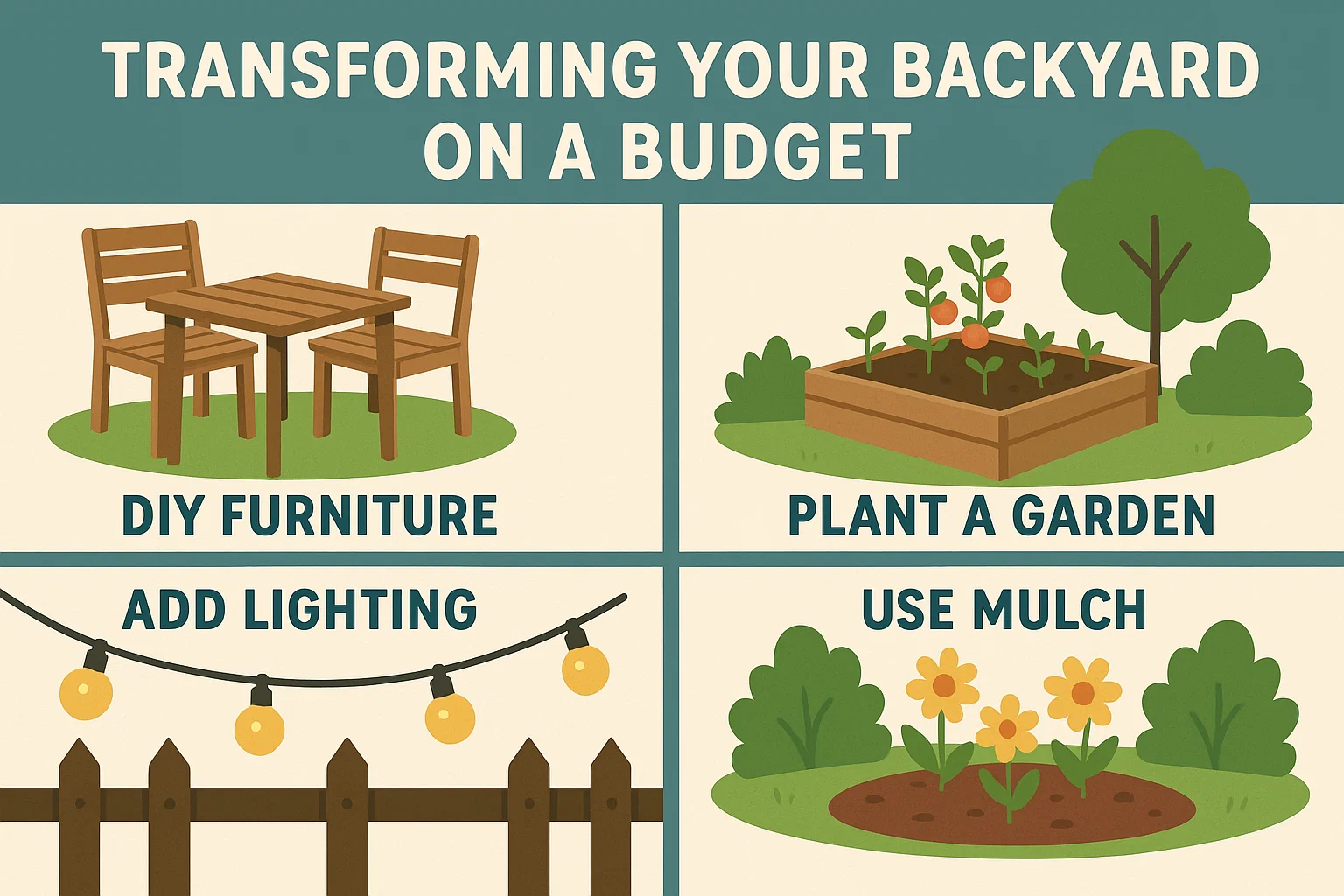 Budget Backyard Ideas infographic