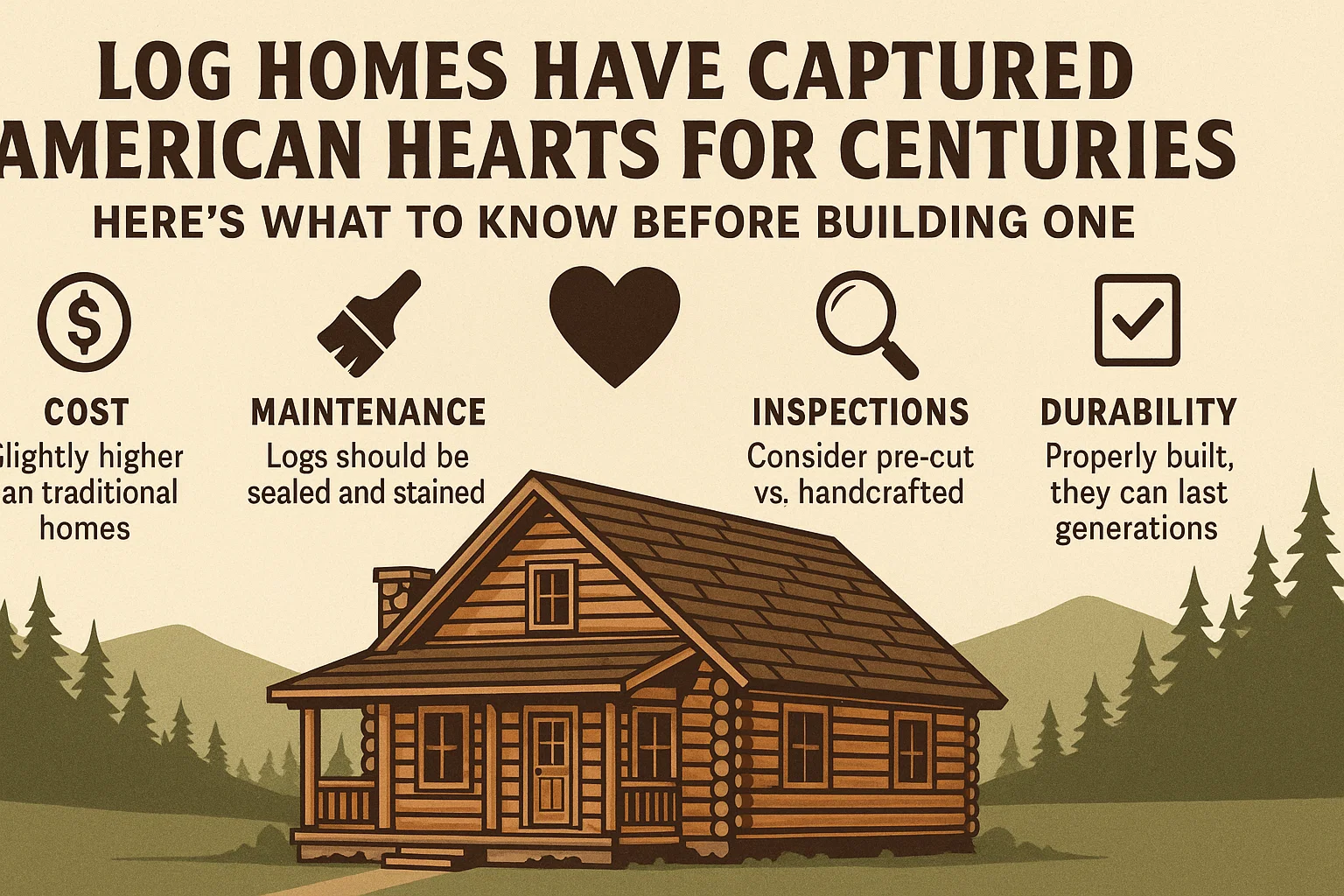 Log Home Building Guide infographic