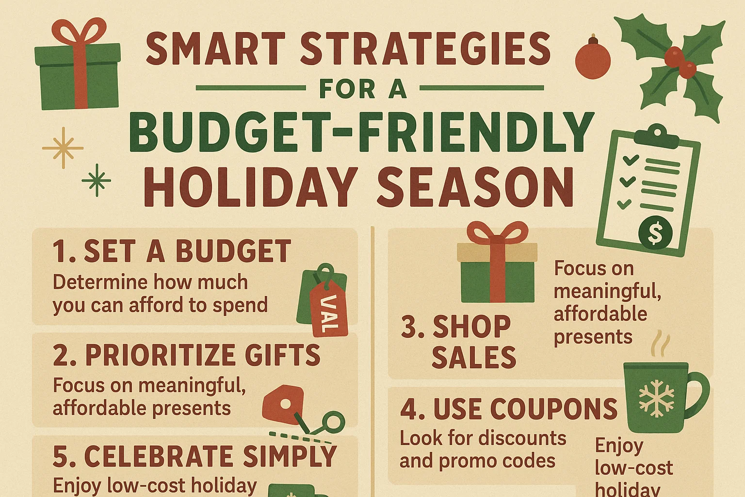 Budget Holiday Strategies infographic