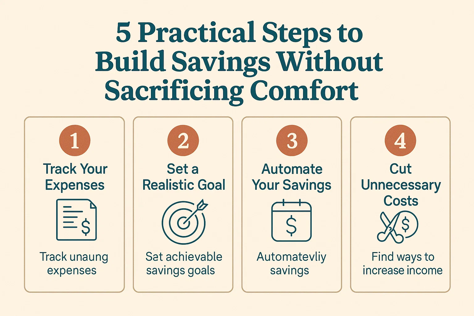 Build Savings Comfortably infographic