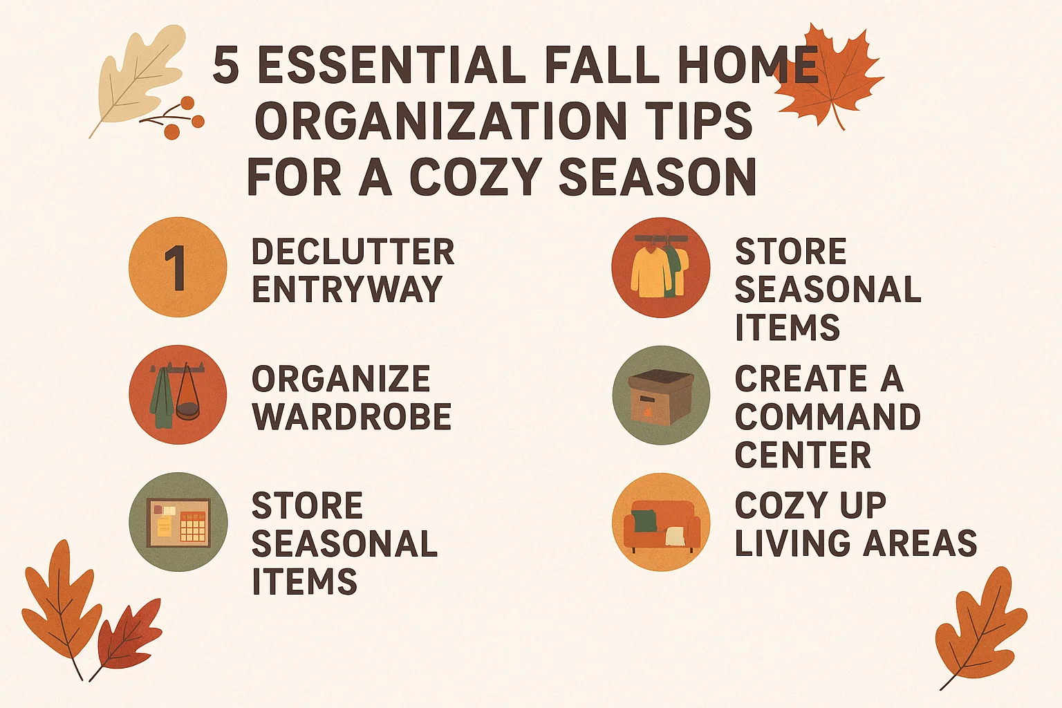Fall Home Organization infographic