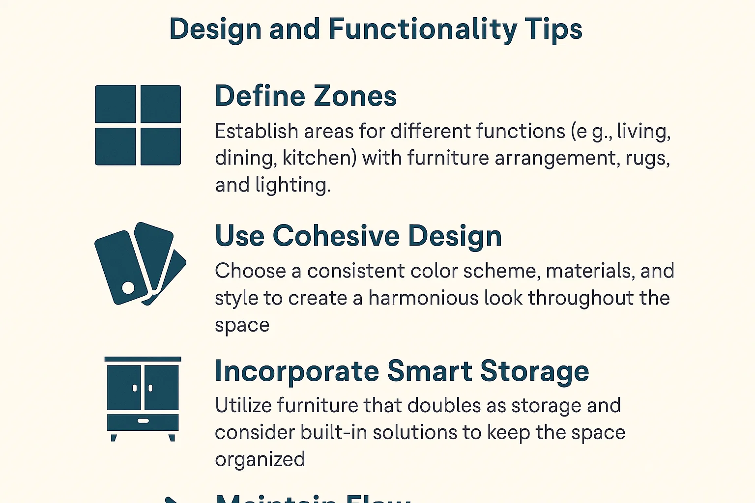 Open Floor Plan Tips infographic