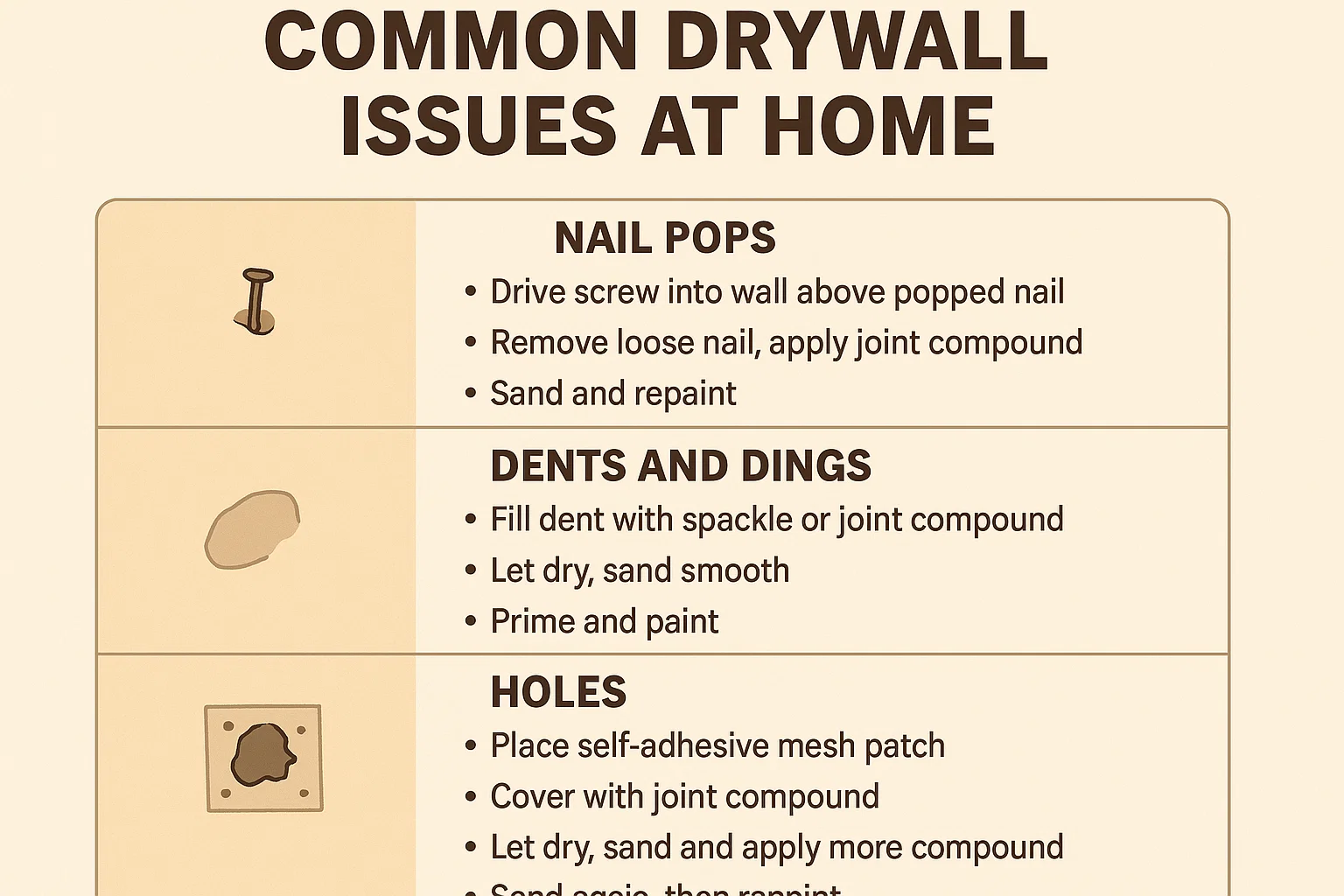 Drywall Repair Guide infographic