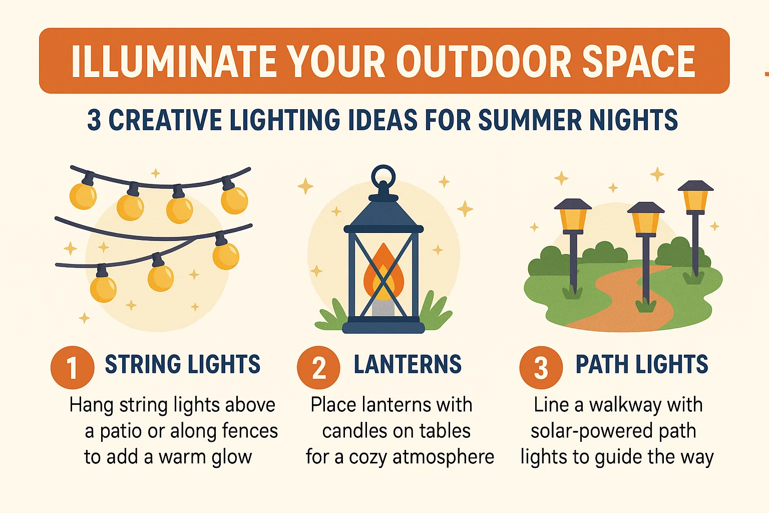 Creative Outdoor Lighting infographic