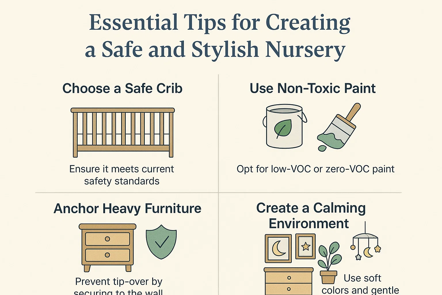 Safe Nursery Tips infographic