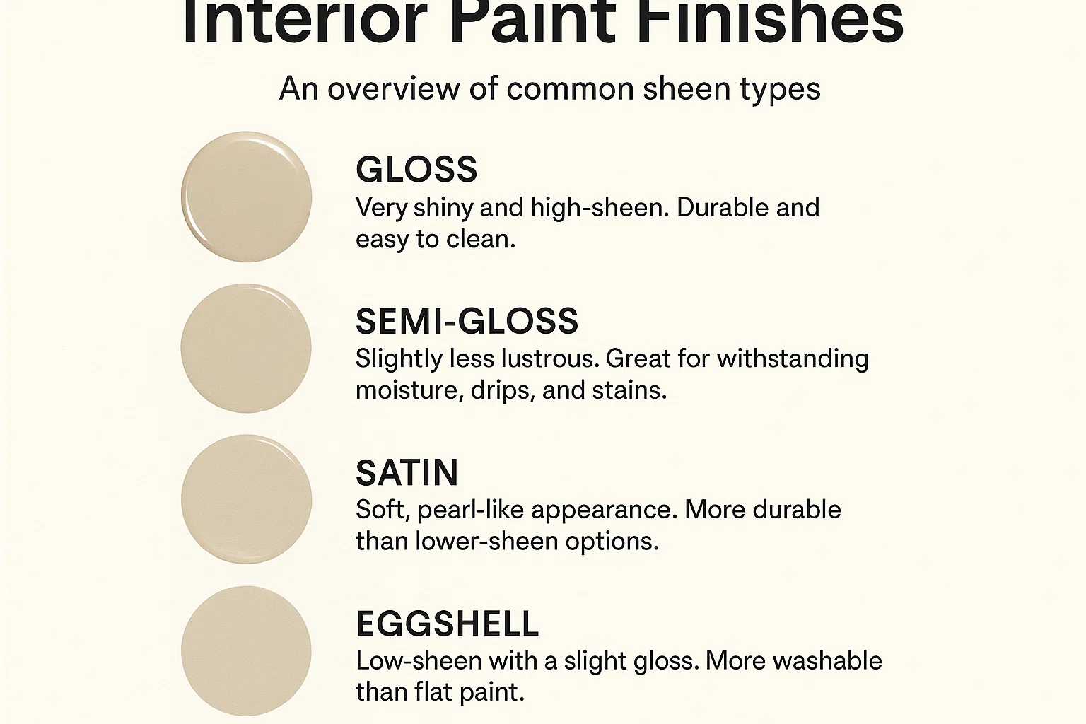 Interior Paint Finish Guide infographic