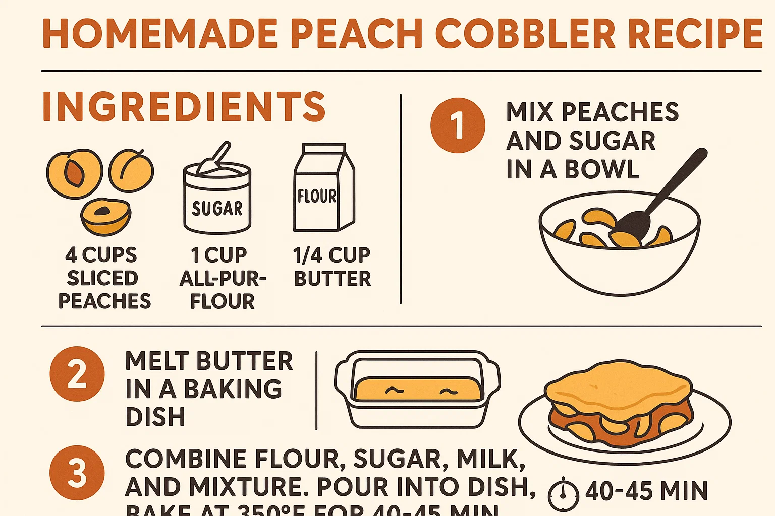 Peach Cobbler Recipe infographic