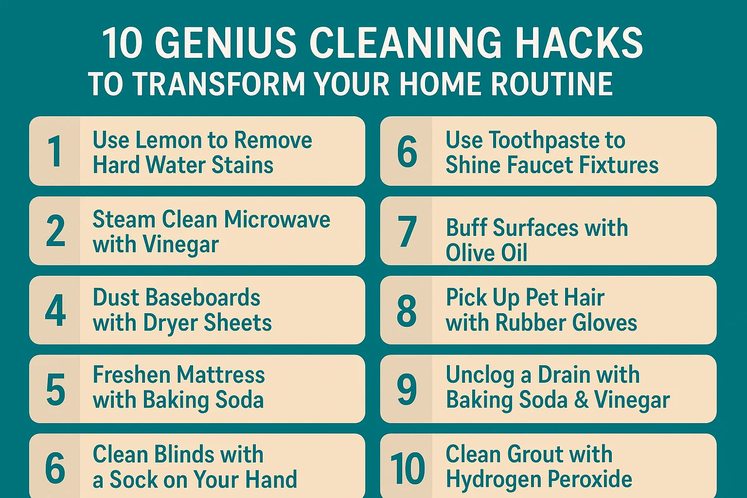 Home Cleaning Hacks infographic