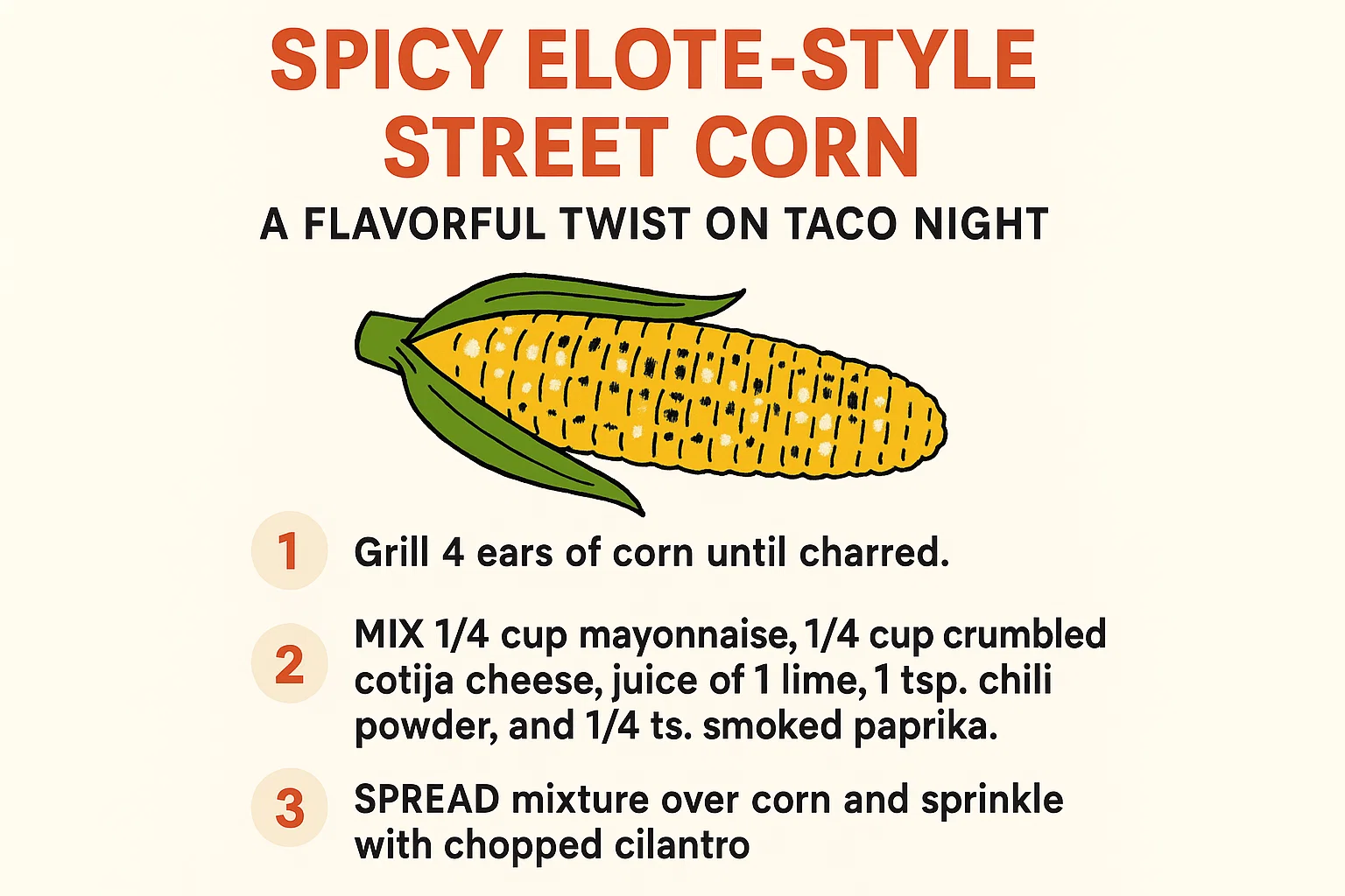 Spicy Elote Corn infographic