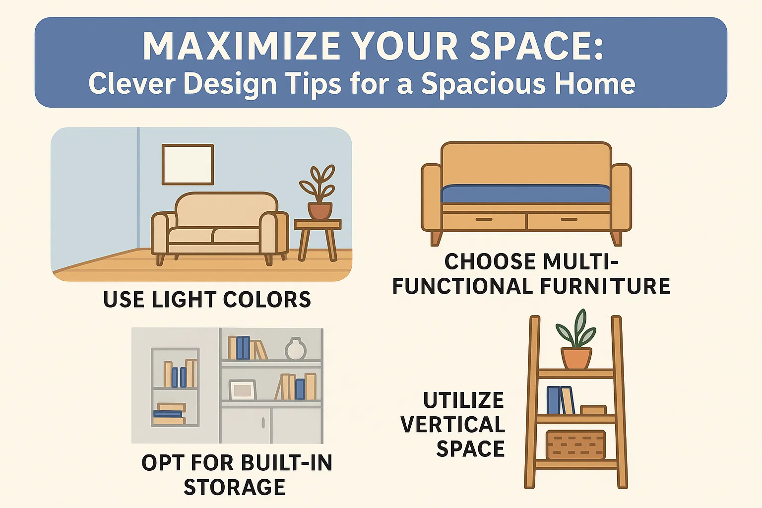 Spacious Home Design Tips infographic