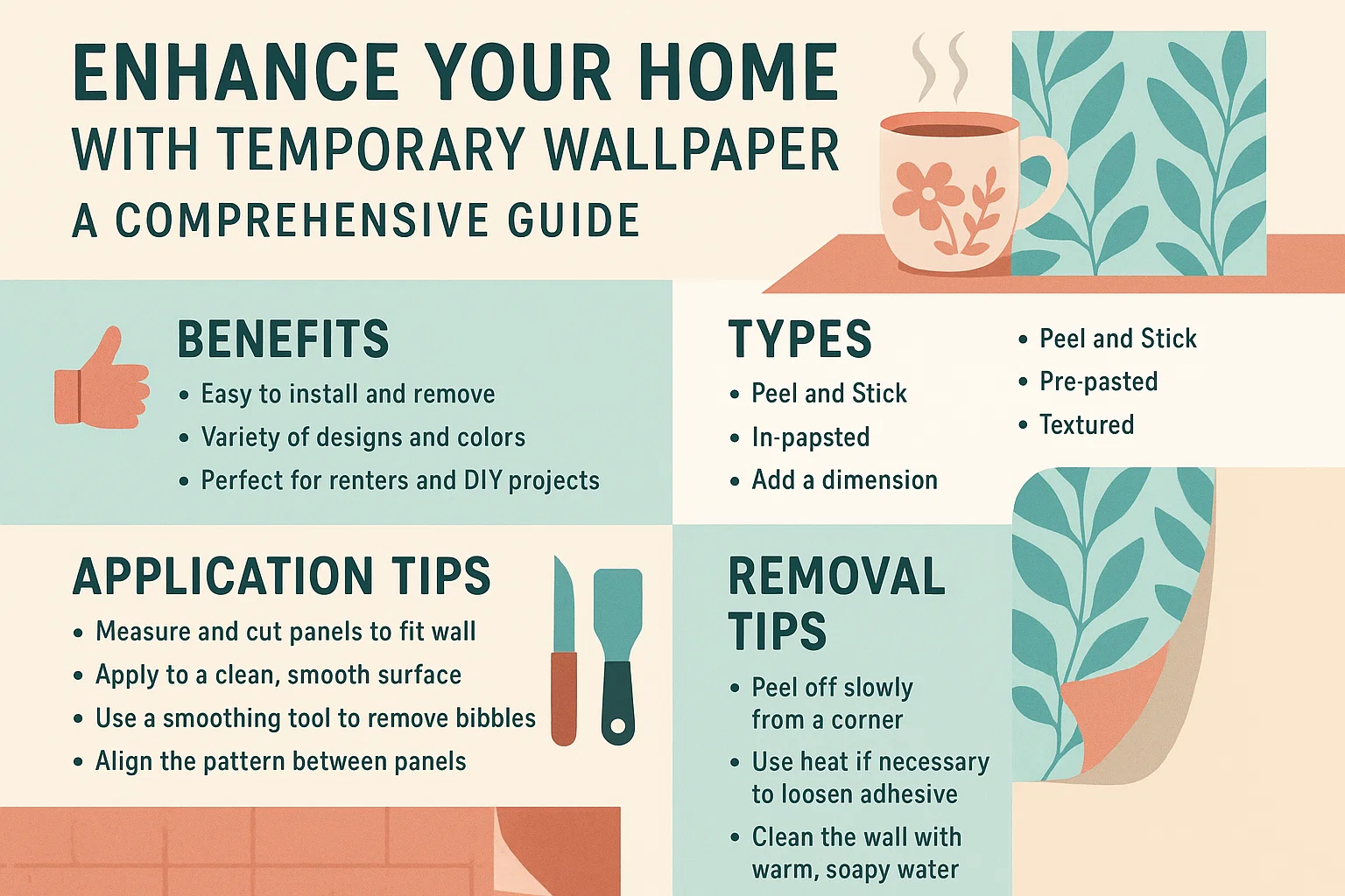 Temporary Wallpaper Guide infographic