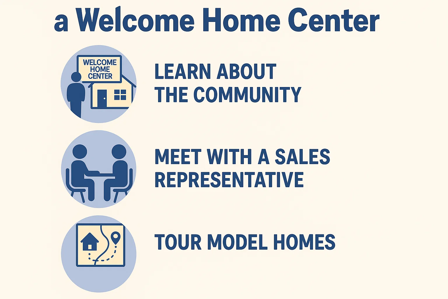 Welcome Home Center Guide infographic